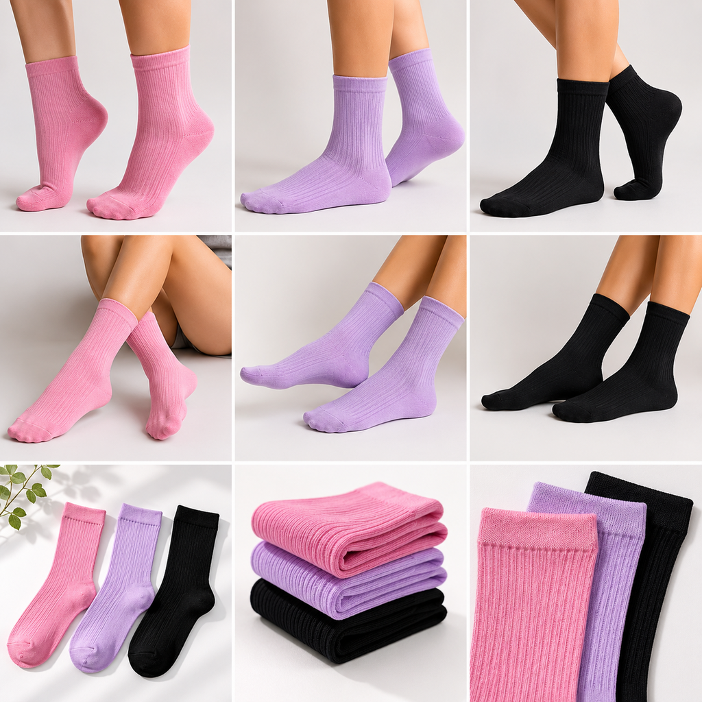 Casual Ribbed Unique Women Socks - Pack of 3