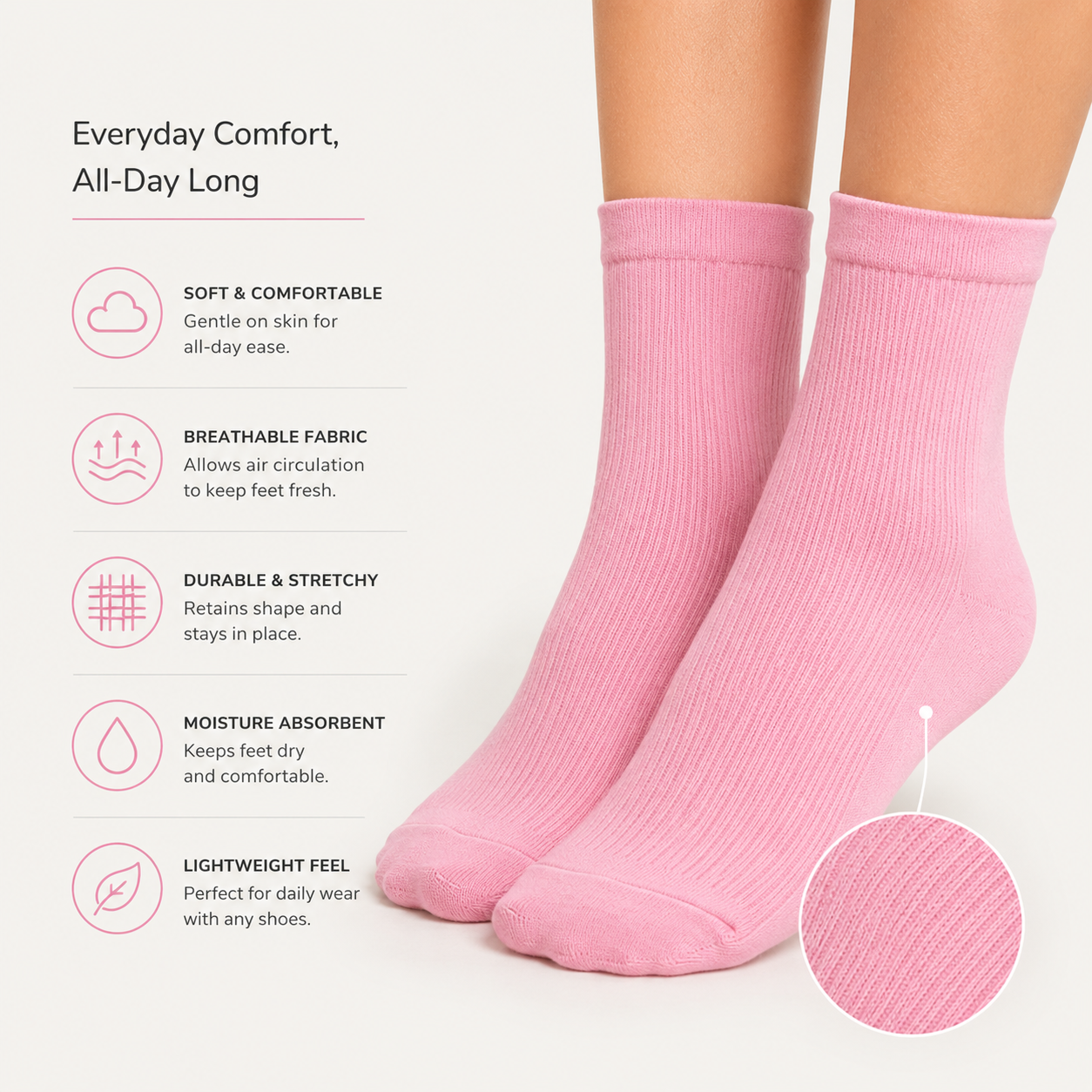 Casual Ribbed Unique Women Socks - Pack of 3