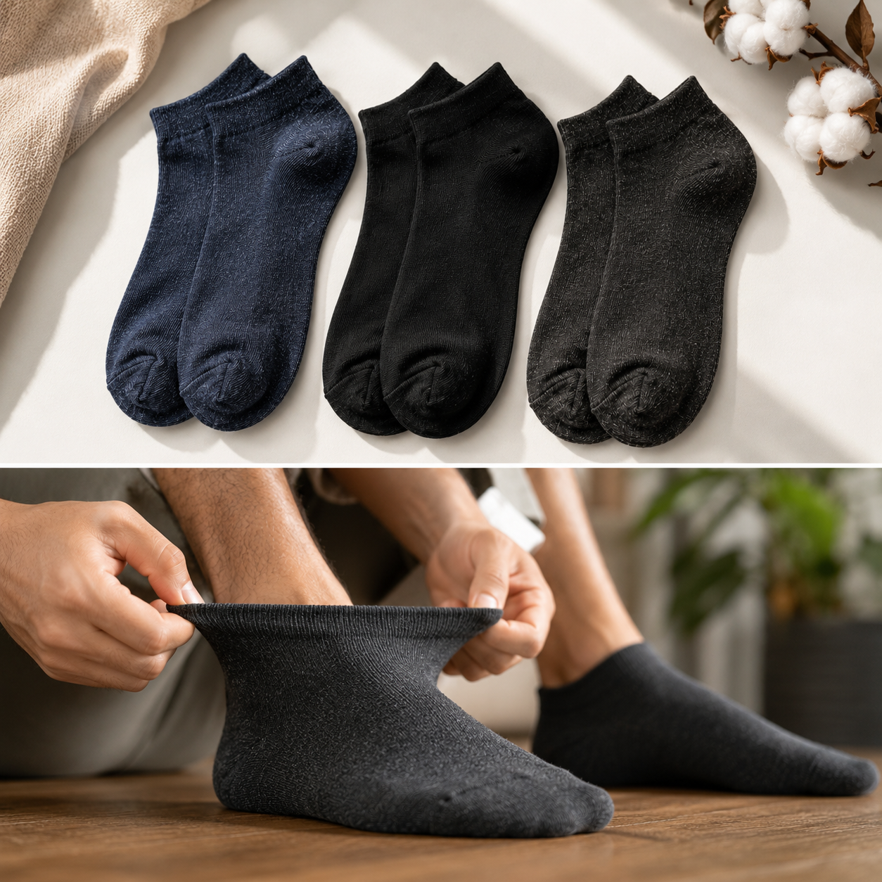 Stitchr Ankle Socks for Unisex - Pack of 3