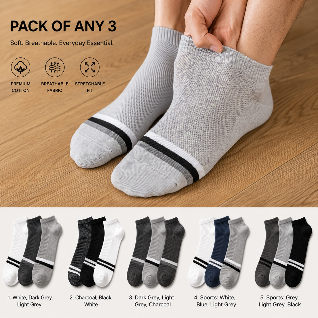 Stitchr Casual Latest Men Socks Sports - Pack of 3