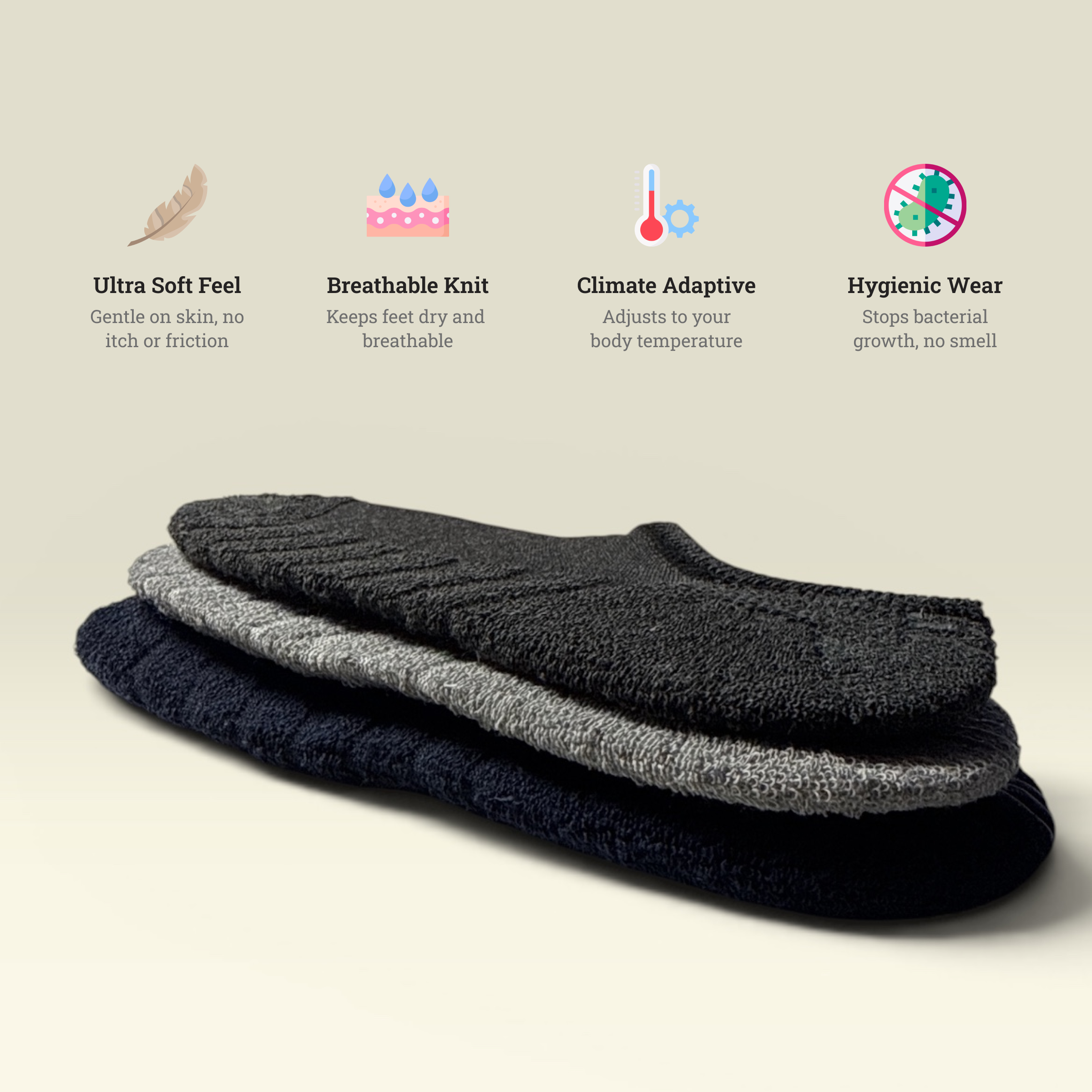 Unisex Towel No Show Socks - Custom Packs