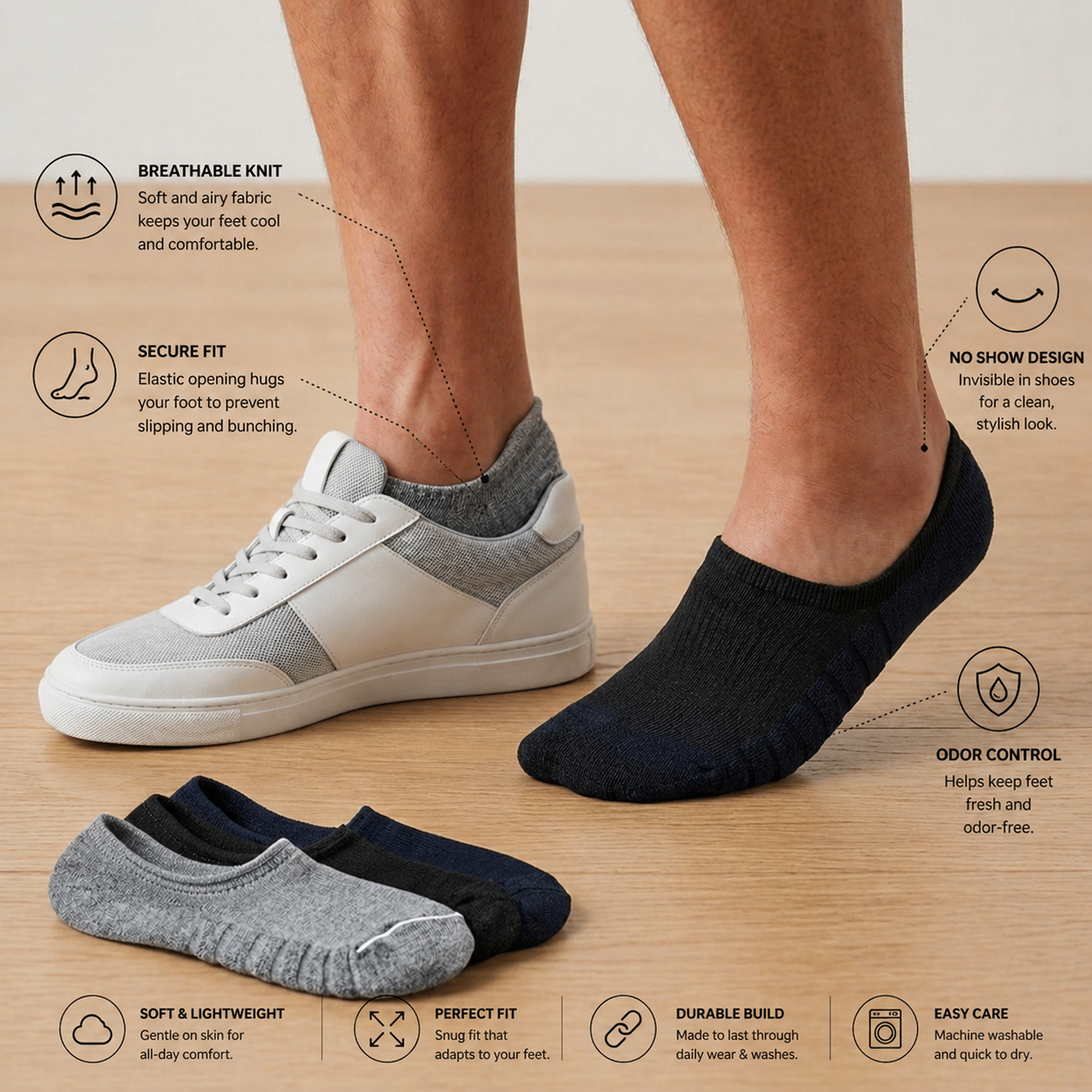 Unisex Towel No Show Socks - Custom Packs