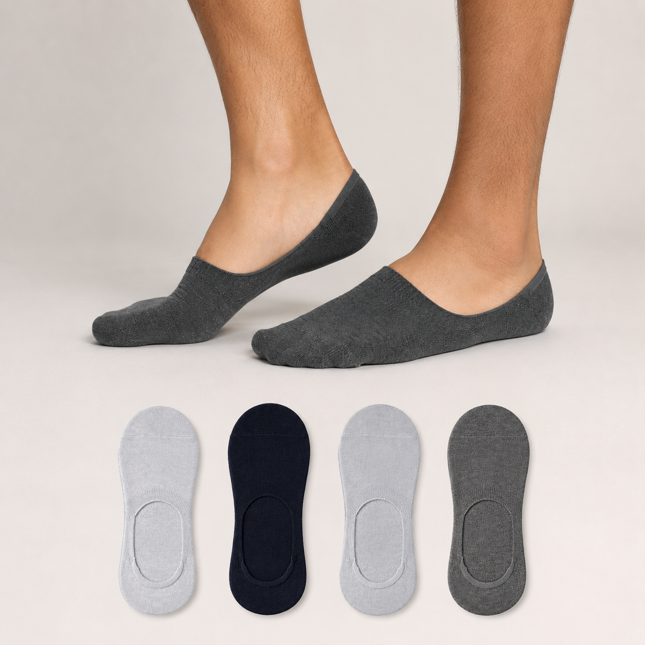 Premium No Show Socks - Pack of 4