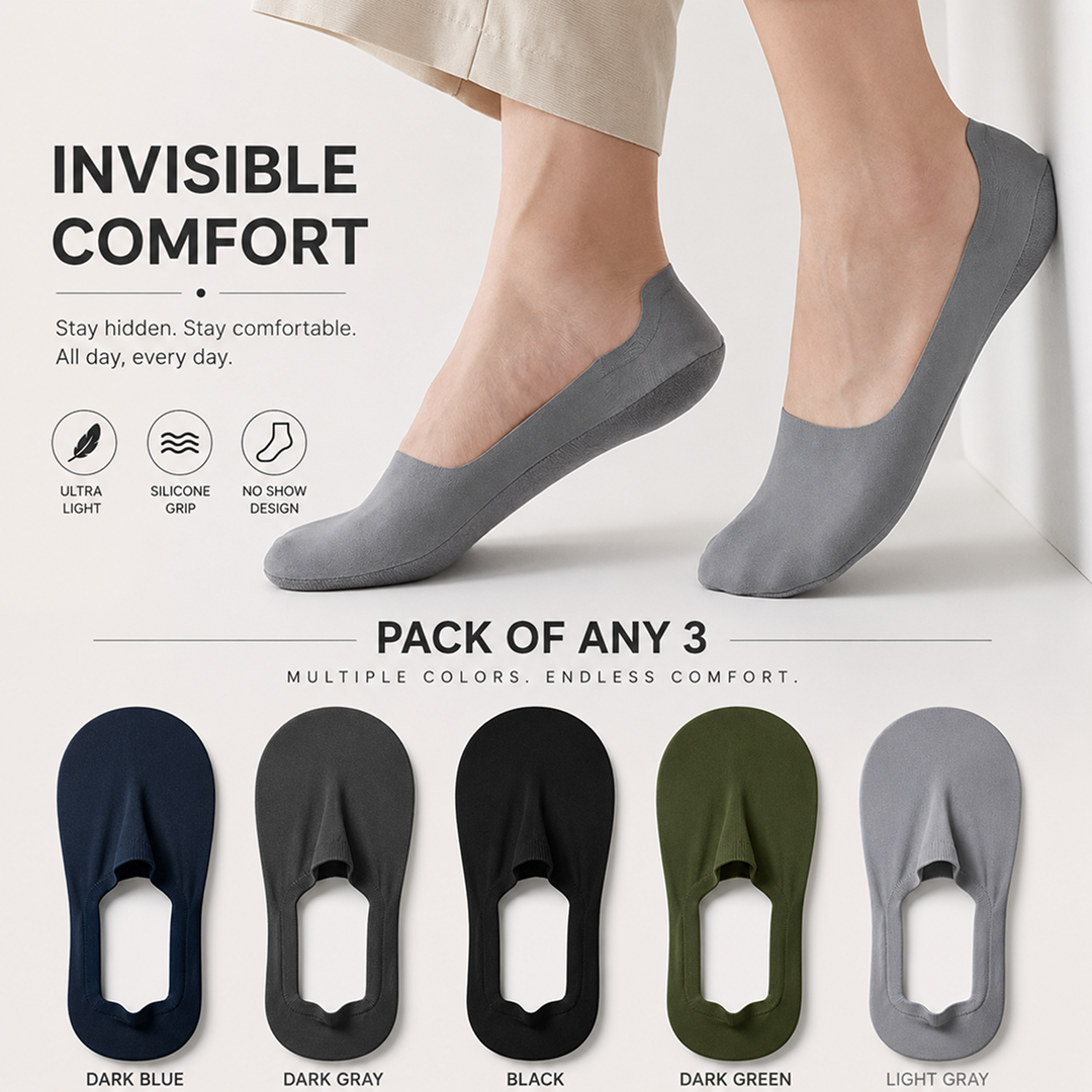Low Cut Invisible Socks Pack of 3